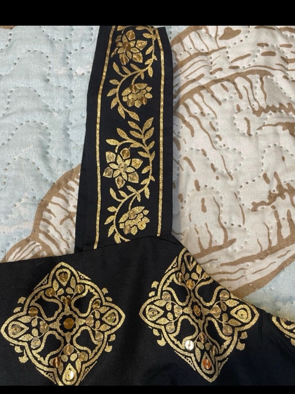 Michael Kors Black and Gold Embellished Top - Picture 4 of 10
